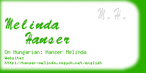 melinda hanser business card
